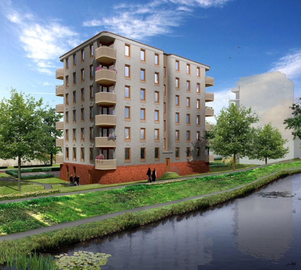 tekening van 25 nieuwbouw appartementen in hardenberg